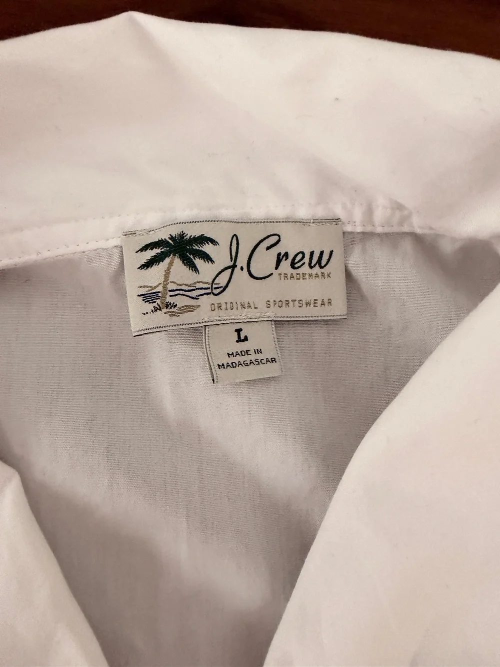 Men's JCrew Short-sleeve cotton poplin camp-collar shirt, size L